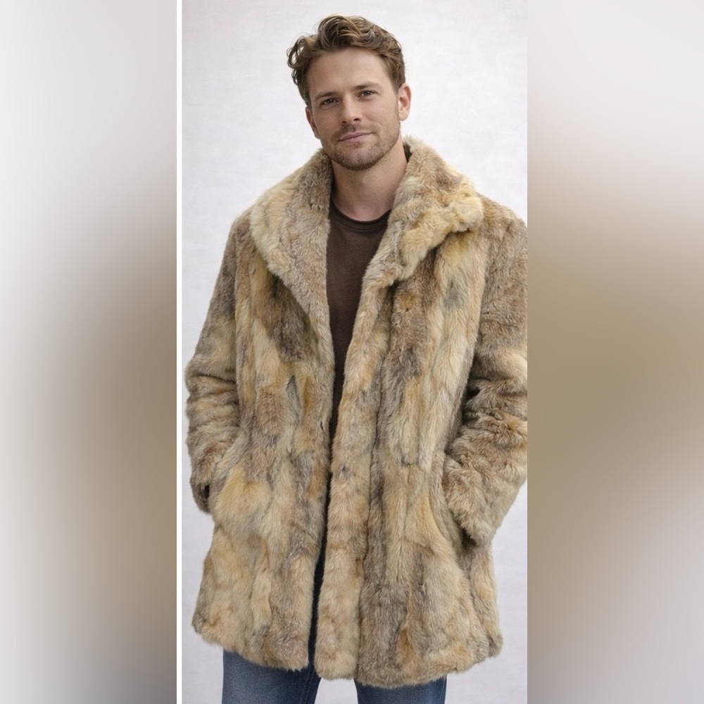 Vintage Unisex Beautiful Assorted Color Long Unbranded Coyote Fur & Leather Coat - Picture 10 of 10